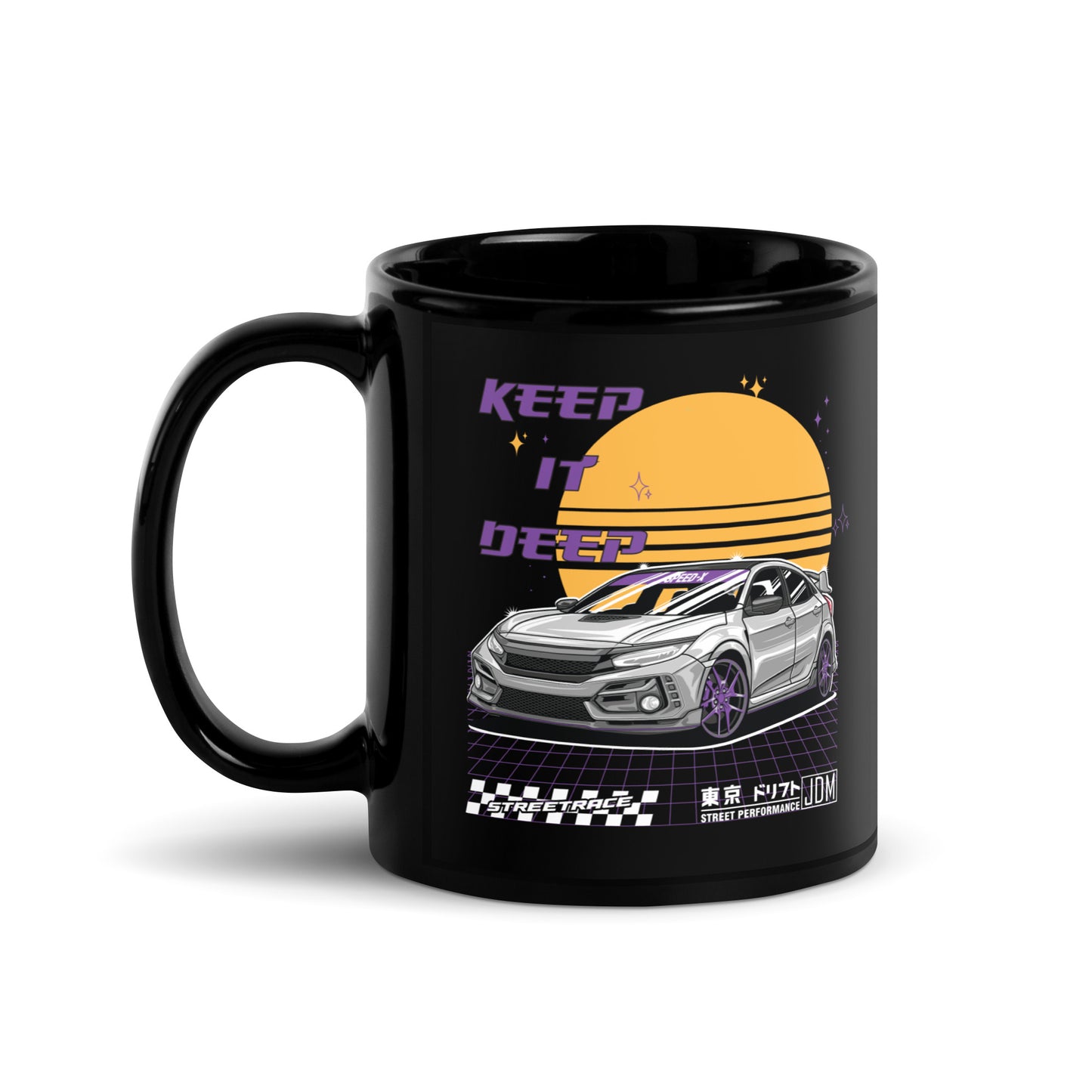 Sunset Racer - Schwarze Tasse