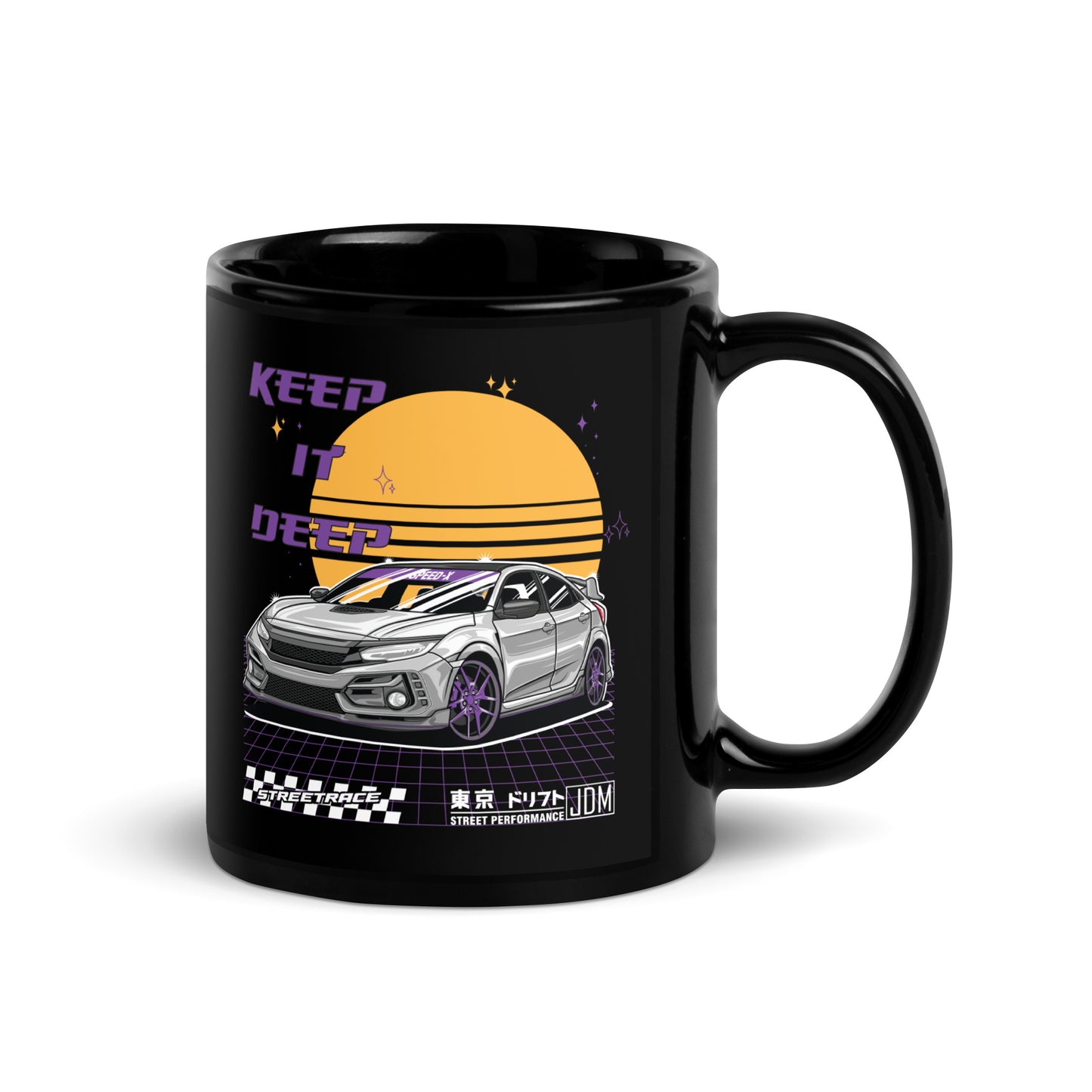 Sunset Racer - Schwarze Tasse