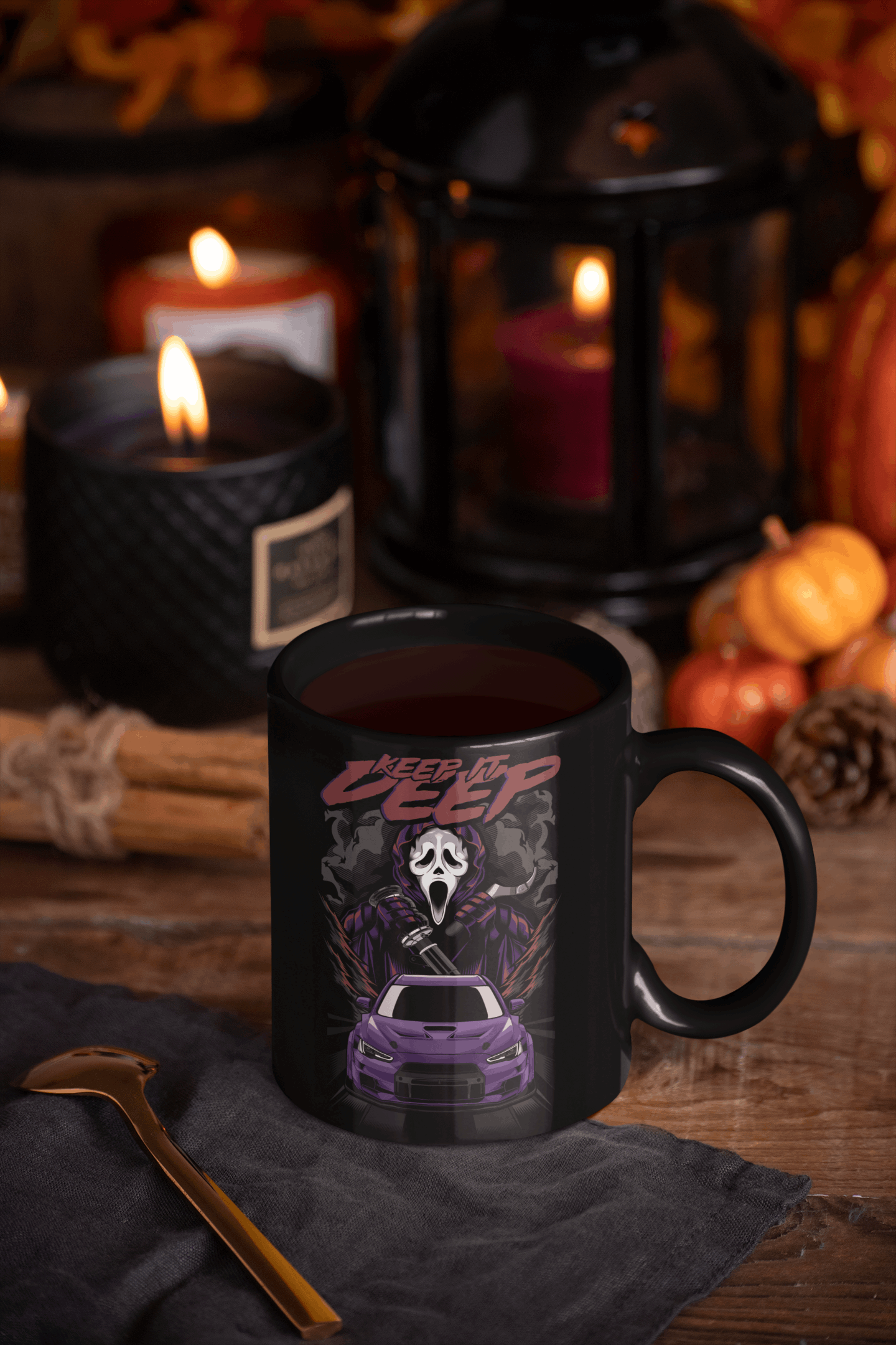 Scary Pot - Schwarze glänzende Tasse