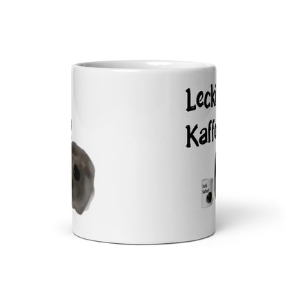 Lecki Kaffee? - Weiße glänzende Tasse