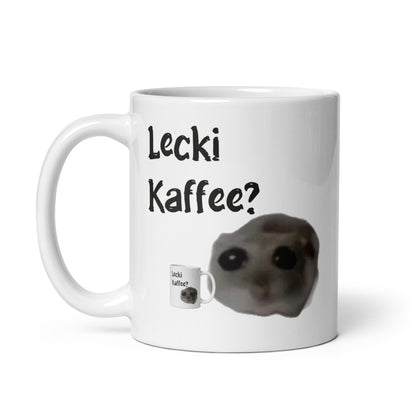 Lecki Kaffee? - Weiße glänzende Tasse