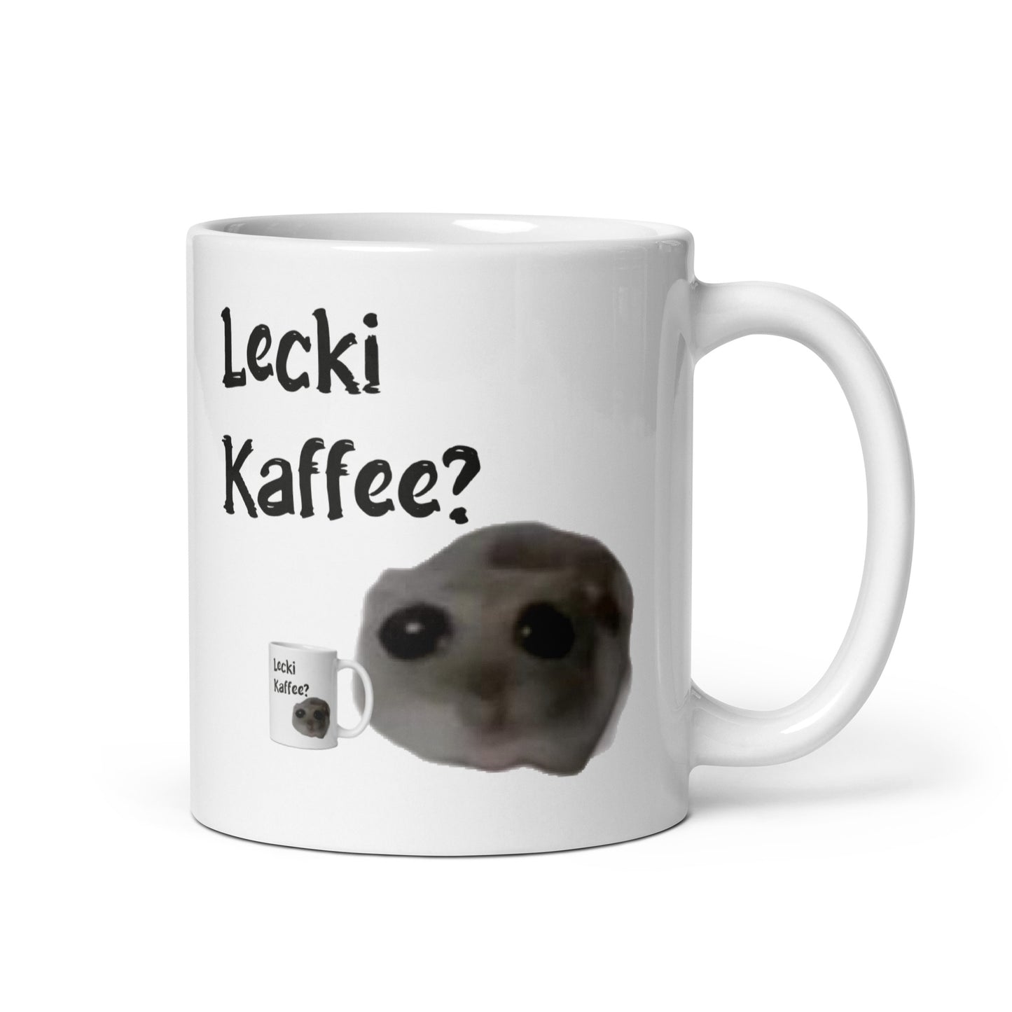 Lecki Kaffee? - Weiße glänzende Tasse